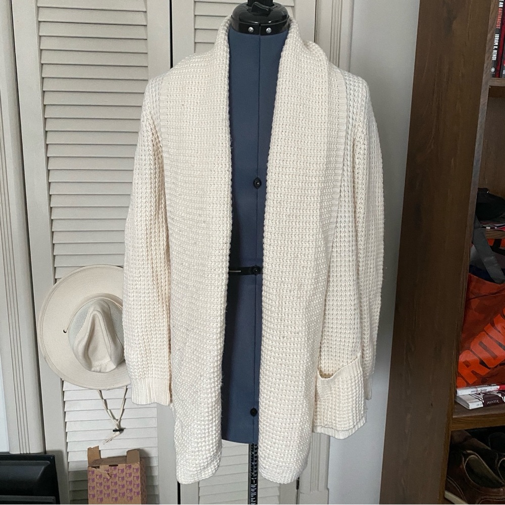Merona Cream Waffle Knit Cardigan Sweater